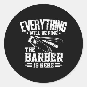 Hairdresser Hairstylist Barbering Barber Classic Round Sticker