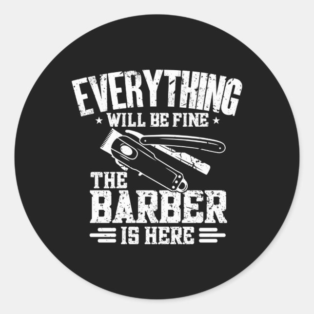Hairdresser Hairstylist Barbering Barber Classic Round Sticker (Front)