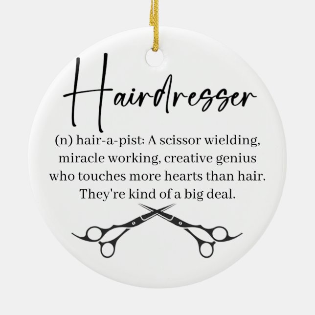 Hairdresser, Hairstylist Christmas Ornament (Back)