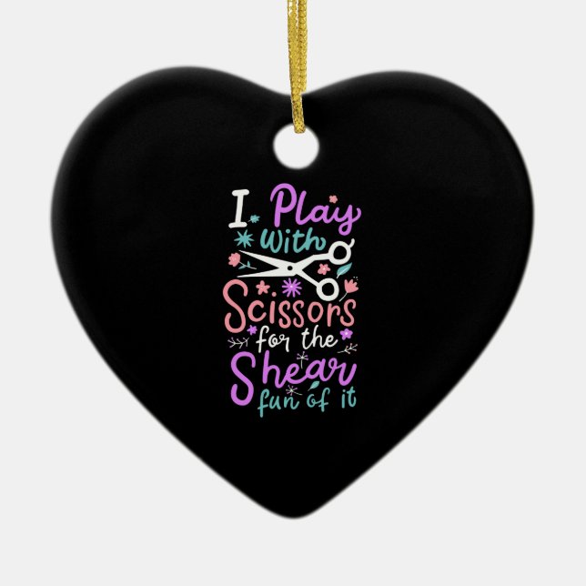 Hairdresser Hairstylist Gift Ceramic Ornament (Front)