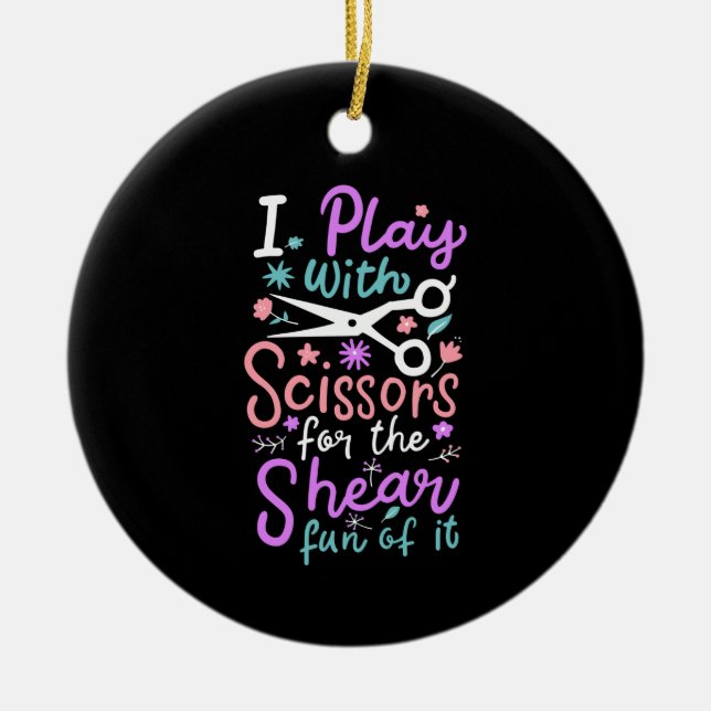 Hairdresser Hairstylist Gift Ceramic Ornament (Front)