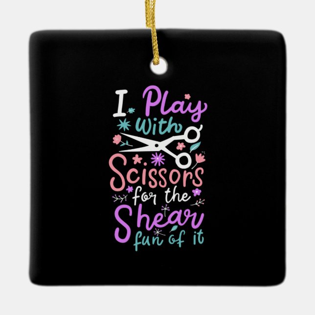 Hairdresser Hairstylist Gift Ceramic Ornament (Front)