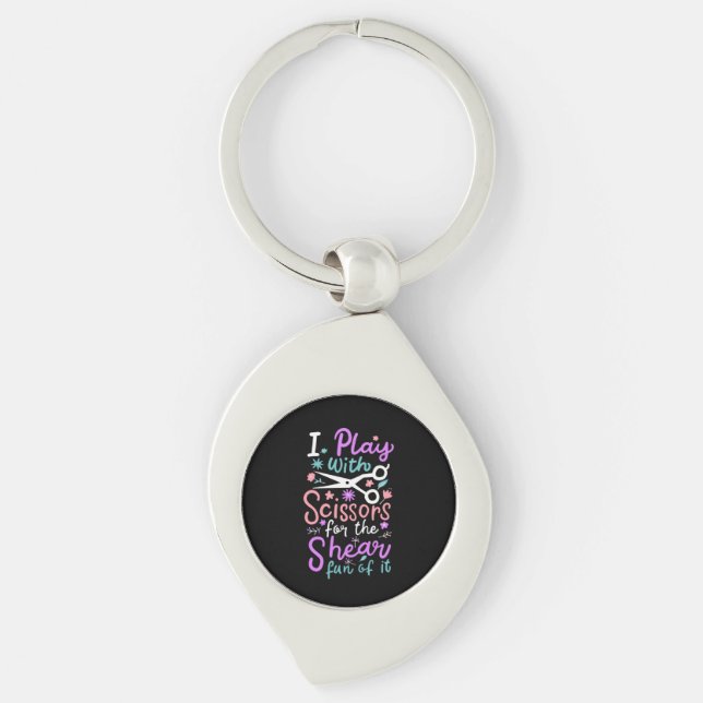 Hairdresser Hairstylist Gift Key Ring (Front)