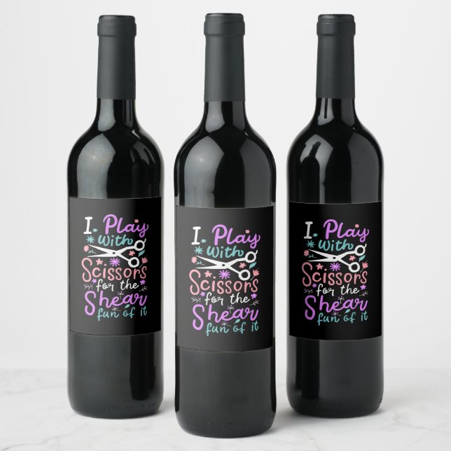 Hairdresser Hairstylist Gift Wine Label (Bottles)