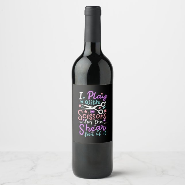 Hairdresser Hairstylist Gift Wine Label (Front)