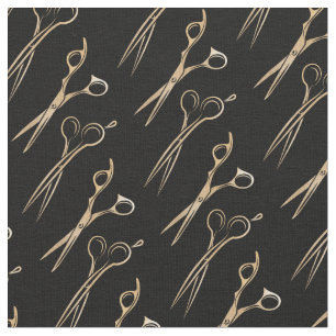 hairdresser hairstylist hair gold scissors pattern fabric