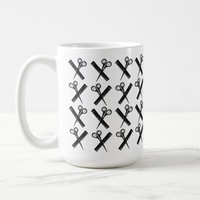 Hairdresser Hairstylist Scissors Comb Salon  Coffee Mug (Left)