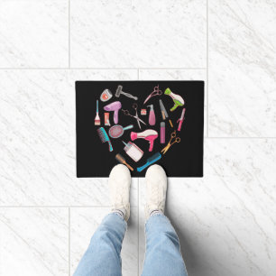 Hairdresser Hairstylist Tool Heart Doormat