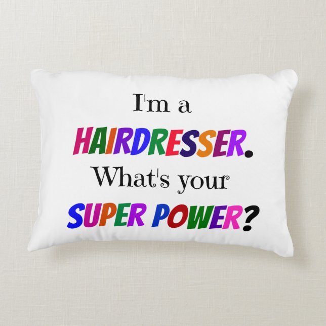 Hairdresser Humour Decorative Cushion (Back)