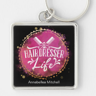 Hairdresser Life Beautician Hair Stylist Salon Key Ring