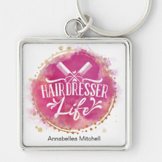 Hairdresser Life Beautician Hair Stylist Salon Key Ring