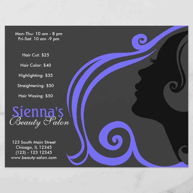 Hairdresser (Light Slate Blue) Flyer (Front)