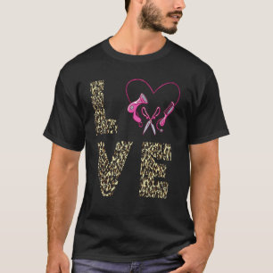 Hairdresser Love Scissors Hairstylist Hair Salon H T-Shirt