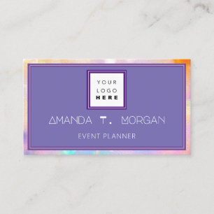 Hairdresser Makeup Artist Beauty Holographic Logo Business Card