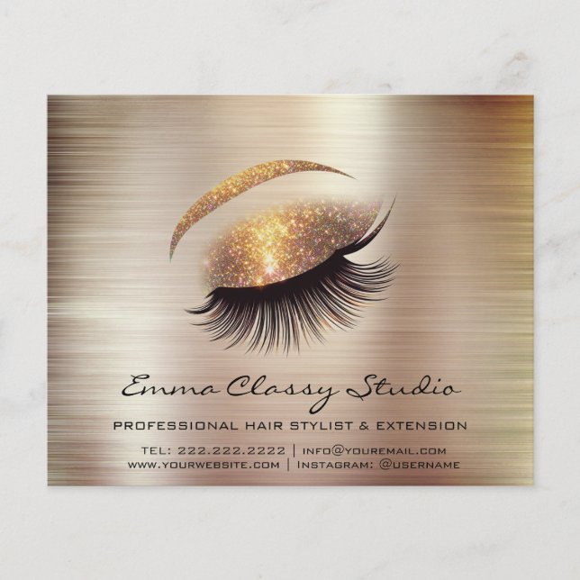 Hairdresser Nail Stylist Price List Rose Lash Brow Flyer (Front)