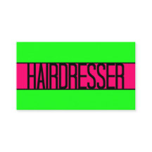 Hairdresser Neon Green and Hot Pink Business Card