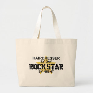 Hairdresser Rock Star by Night Large Tote Bag