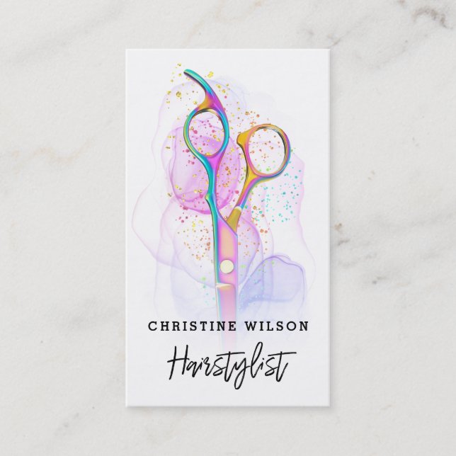 hairdresser scissors business card (Front)