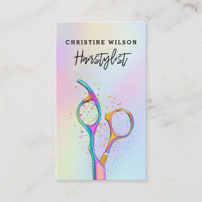 •hairdresser scissors logo business card (Front)