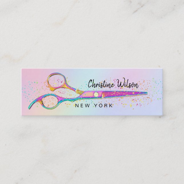 hairdresser scissors logo business card (Front)