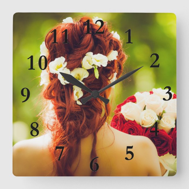Hairdresser  square wall clock (Front)