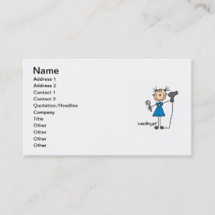 Hairdresser Stick Figure Business Card
