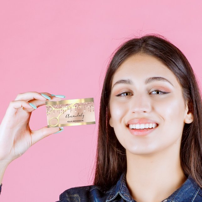 Hairdresser Stylist Coiffeur Gold Scissors Framed Business Card (Creator Uploaded)