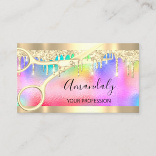 Hairdresser Stylist Coiffeur  Scissors Holograph Business Card
