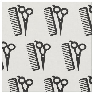 Hairdresser Stylist Scissors and Comb Fabric