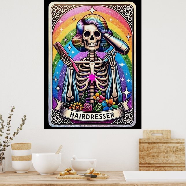 Hairdresser Tarot Card Collection Poster (Kitchen)