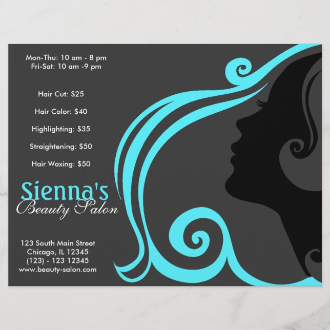 Hairdresser (turquoise) flyer (Front)