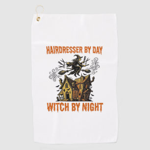 Hairdresser Witch Halloween Vintage Salon Shirt_1 Golf Towel