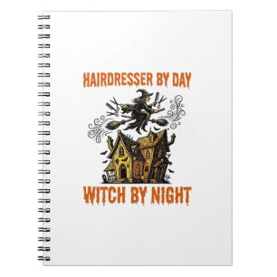 Hairdresser Witch Halloween Vintage Salon Shirt_1 Notebook