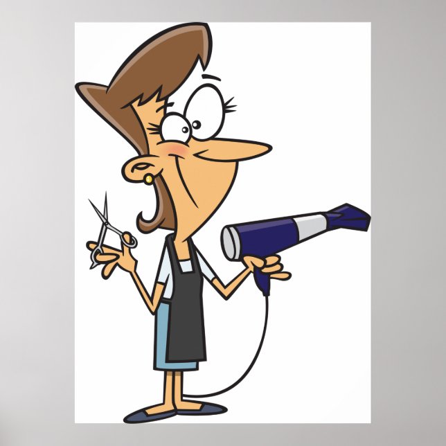 Hairdresser With Scissors Poster (Front)