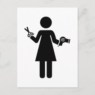 Hairdresser woman postcard