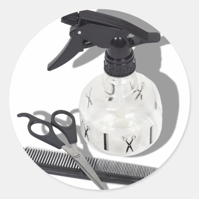 HairdresserItems060910Shadows Classic Round Sticker (Front)