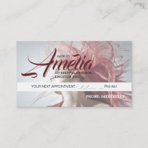 Hairdressing Appointment Card Pink Hair