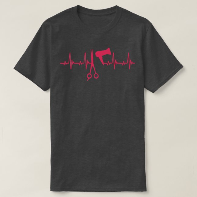 Hairdressing Heartbeat Monitor T-Shirt (Design Front)