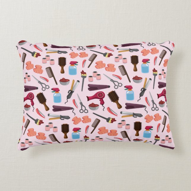 hairdressing KIT seamless pattern Decorative Cushion (Front)
