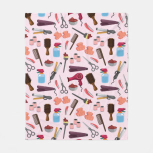 hairdressing KIT seamless pattern Fleece Blanket