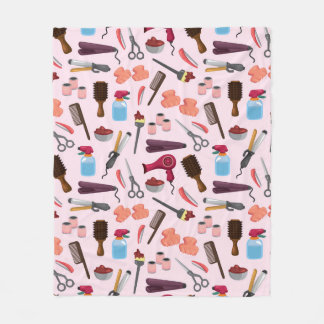 hairdressing KIT seamless pattern Fleece Blanket