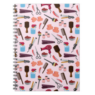 hairdressing KIT seamless pattern Notebook