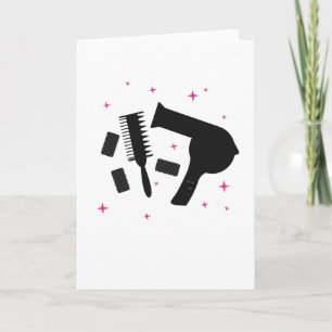 Hairdressing Salon Hairdresser Logo Hair Dryer Card