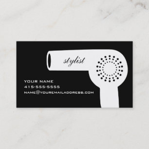 Hairdryer Stylist Card B&W