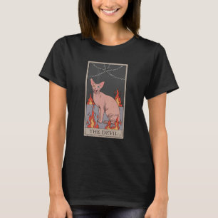 Hairless Cat Devil Tarot Card Design T-Shirt
