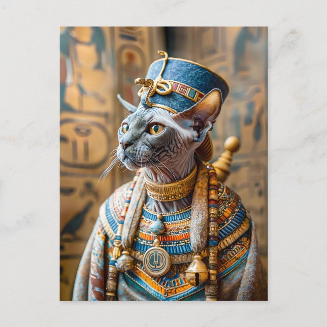 Hairless Cat Pharaoh with Crown Postcard (Front)