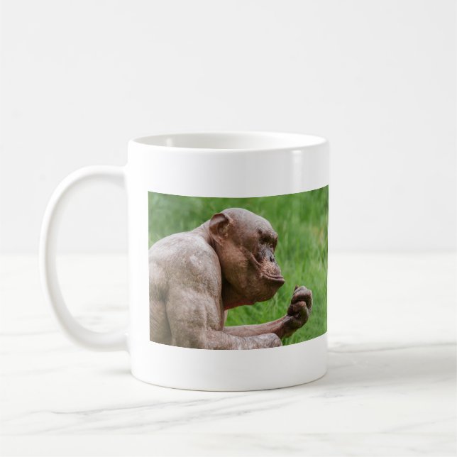 Hairless Chimpanzee Close-Up Coffee Mug (Left)