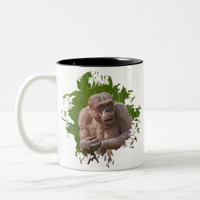 Hairless Chimpanzee Two-Tone Coffee Mug (Left)