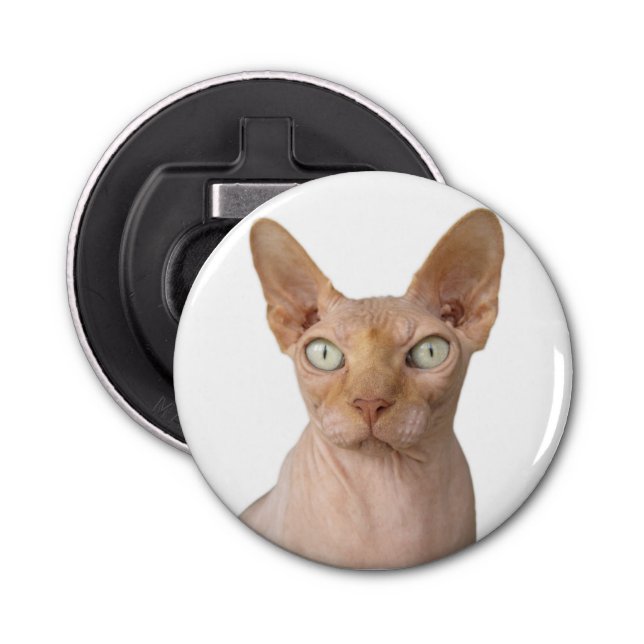 Hairless Sphynx Cat Bottle Opener (Front)