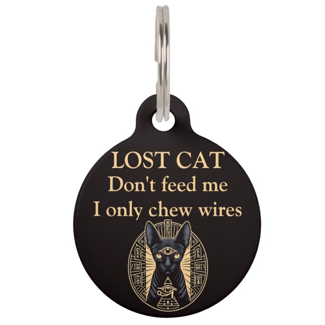 Hairless Sphynx Cat ID Tag Funny Personalised  (Front)